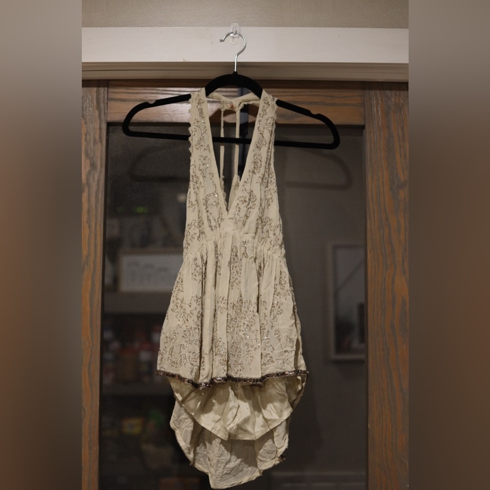 Free people sequins strappy top